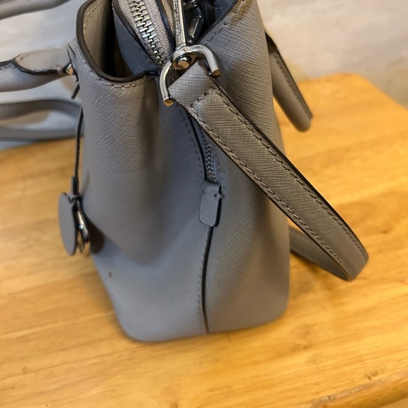 Michael Kors Gray Satchel with Sleek Design and Metallic Accents - Picture 13 of 16